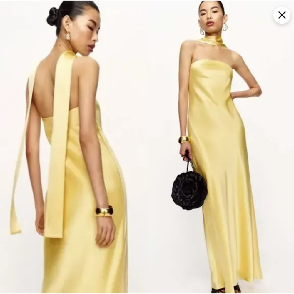 Reformation Oren Silk Dress Sunshine Midi Slip NWT S
